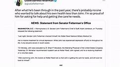 Sen. John Fetterman checks into Walter Reed hospital for clinical depression treatment