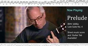 John Williams - Prelude BWV 1006a Lute Suite 4 Sheet Music Score Guitar Tab PDF Download