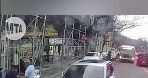 MTA bus camera captures Bronx building collapse