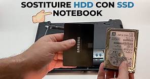 Sostituzione hard disk con SSD su notebook