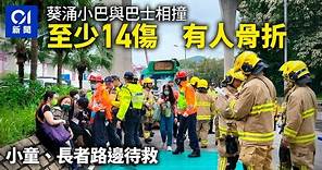 葵青路小巴與巴士相撞 14人受傷 有人骨折｜01新聞｜突發｜車禍｜青衣南橋