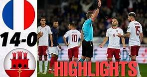 Ethan Santos sent off vs France | France vs Gibraltar 14-0 highlights | #euro2024qualifier #football