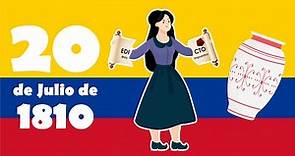 INDEPENDENCIA DE COLOMBIA para niños Resumen de 3 minutos | 20 DE JULIO de 1810