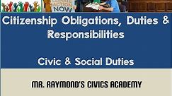 Citizenship - 2.5 Duties, Obligations, and Responsibilities - Civics EOC New Benchmark 2024 & SOL