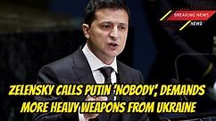 Zelensky Calls Putin 'Nobody', Demands More Heavy Weapons from Ukraine