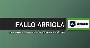 Fallo Arriola - Explicación y análisis del fallo