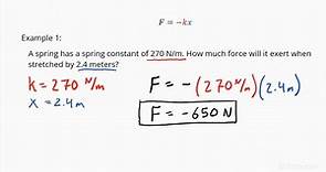 How to Calculate the Force of a Spring on an Object | Physics | Study.com