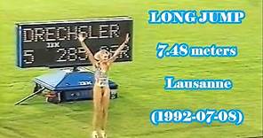 Heike Drechsler (Germany) LONG JUMP 7.48 meters Lausanne (1992-07-08)