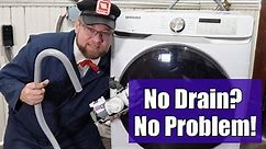 Samsung Washer Won't Drain - How to Fix ND, 5C, SE, SC or SUDS codes!