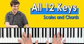 Play Piano In All 12 Keys - Scales Fingering and Chords