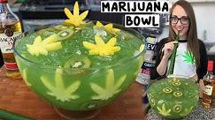 Marijuana Jungle Juice Bowl with Banana Leaf Straws - Tipsy Bartender