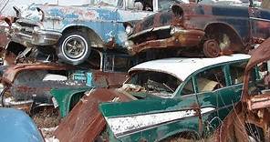 Huge Classic Car Junkyard - Wrecked Vintage Muscle Cars