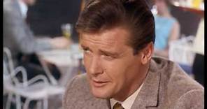 roger moore & lois maxwell in a scene from 'the saint'