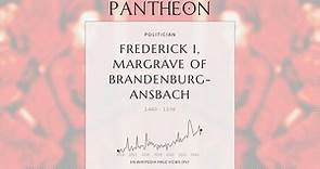 Frederick I, Margrave of Brandenburg-Ansbach Biography | Pantheon
