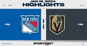 NHL Highlights | Rangers vs. Golden Knights - January 18, 2024