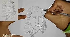 Como dibujar a Isaac Newton