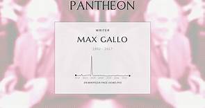 Max Gallo Biography - French writer, historian and politician