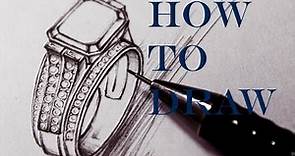 how to draw a ring step by step easy | Draw ring | ring sketch