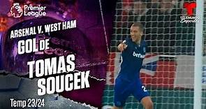 Goal Tomas Soucek - Arsenal v. West Ham 23-24 | Premier League | Telemundo Deportes