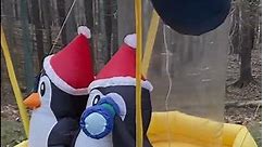 2014 Gemmy Airblown Inflatable Lowe’s 11.5ft Christmas Colossal Santa Hot Air Balloon With Penguins