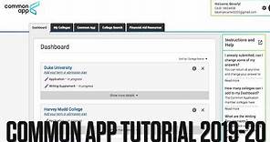 How to Guide to the Common Application (2019-2020) | Tutorial