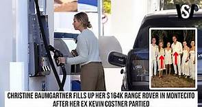Christine Baumgartner fills up her $164K Range Rover in Montecito after her ex Kevin Costner partied