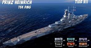 Prinz Heinrich , Battlecruiser Kriegsmarine 75k dmg | World of Warships Blitz