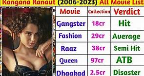Kangna Ranaut (2006-2023) All Movies List | Kangana ranaut movies box office collection