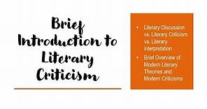 Brief Introduction to Literary Criticism