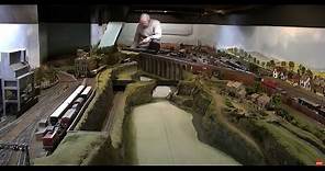 Incredible huge model railway layout in a basement