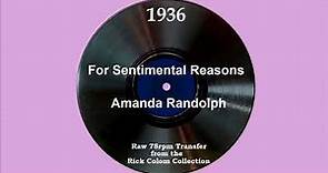 1936 Amanda Randolph - For Sentimental Reasons