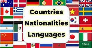 Countries, Nationalities & Languages in English | English Vocabulary