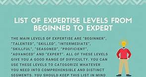 List of Expertise Levels From Beginner to Expert
