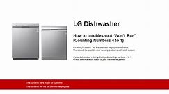 LG Dishwasher : How to troubleshoot 'Won't Run'