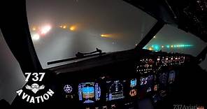 4K ILS Cat II - Boeing 737 night landing in dense winter fog