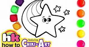 Chiki Art | Draw & Paint A Shooting Star | Easy Art Ideas For Kids | HooplaKidz How To