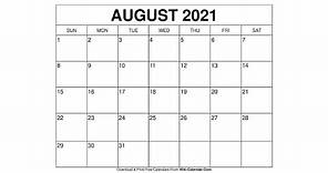Printable August 2021 Calendar Templates with Holidays - Wiki Calendar