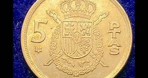 1975 5 PTAS Coin Juan Carlos Spain