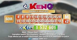Tirage du soir Keno® du 28 juillet 2023 - Résultat officiel - FDJ