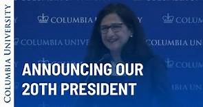An Exciting Announcement: Minouche Shafik Named Columbia University’s 20th President