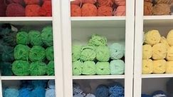 Stock up my new yarn cabinets with me!! . Cabinets are billy bookcases from ikea! . #crochet #crocheter #crochetgrove #billybookcase #ikea #yarnorganizing #outhereliving | Crochet Grove