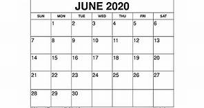 Free Printable June 2020 Calendar Wiki Calendar Com