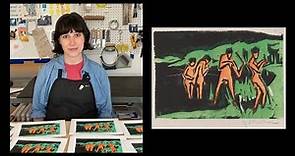 Artist Demonstrating Ernst Ludwig Kirchner’s Color Woodcut Technique