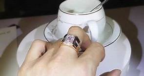 HEAVEN人造鑽石戒指(男士款) 純18K金寬厚版大方霸氣男戒