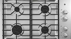 GE ADA 30" Stainless Steel Built-In Gas Cooktop With Dishwasher-Safe Grates - JGP3030SLSS