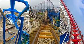 Every Roller Coaster at Blackpool Pleasure Beach! With Enso Spinning Car on Icon! Front Seat POV!