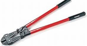 RIDGID 14223 Model S24 Bolt Cutter, 24" Heavy-Duty Bolt Cutter with Hardened Steel Alloy Jaws, 7/16" Soft, 3/8" Medium, and 5/16" Hard Capacities, Red/Black