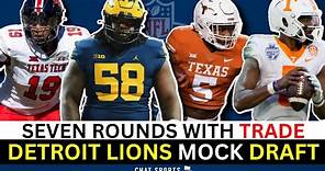 NFL Mock Draft: Detroit Lions 7-Round Mock Draft With Trade For 2023 NFL Draft Ft. Bijan Robinson