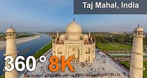 Taj Mahal, India. 360 animation in 8K
