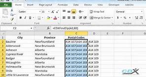 Canadian Postal Code Analysis in Excel